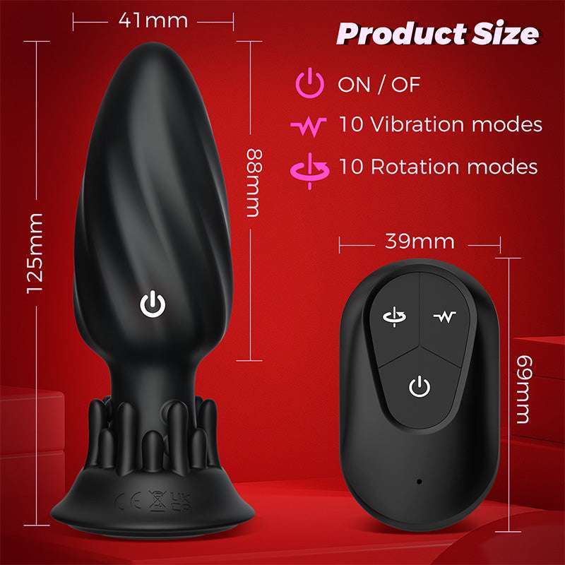 APP - Controlled Rotating Anal Plug 9 Modes Waterproof Quiet