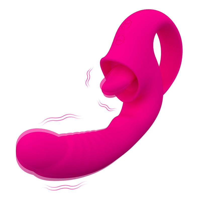 2 in 1 vibrator  licking dual vibrator 10 vibrating modes