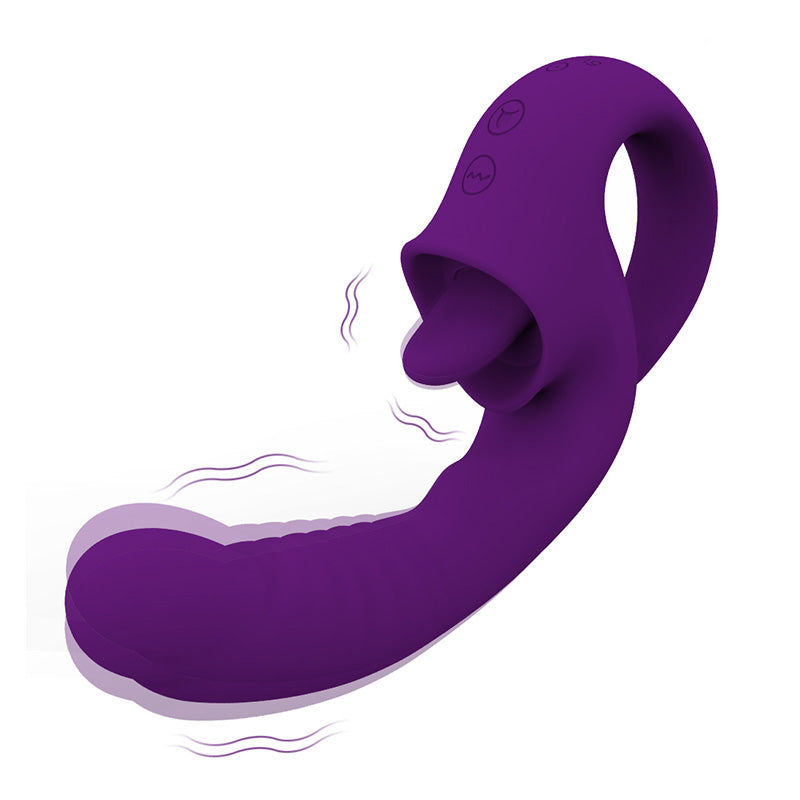 2 in 1 Vibrator Licking Dual Vibrator 10 Vibrating Modes