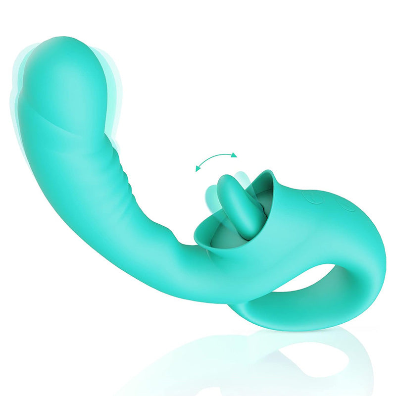 2 in 1 Vibrator Licking Dual Vibrator 10 Vibrating Modes