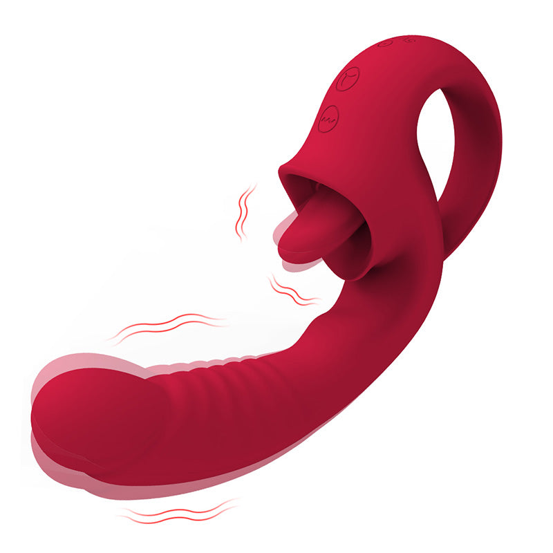 2 in 1 vibrator  licking dual vibrator 10 vibrating modes