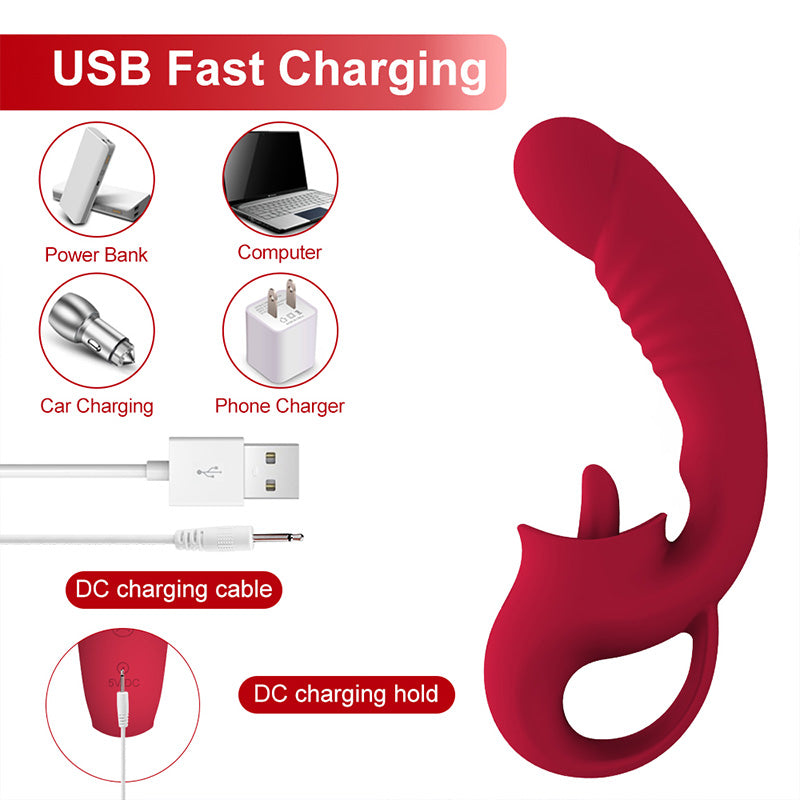 2 in 1 vibrator  licking dual vibrator 10 vibrating modes