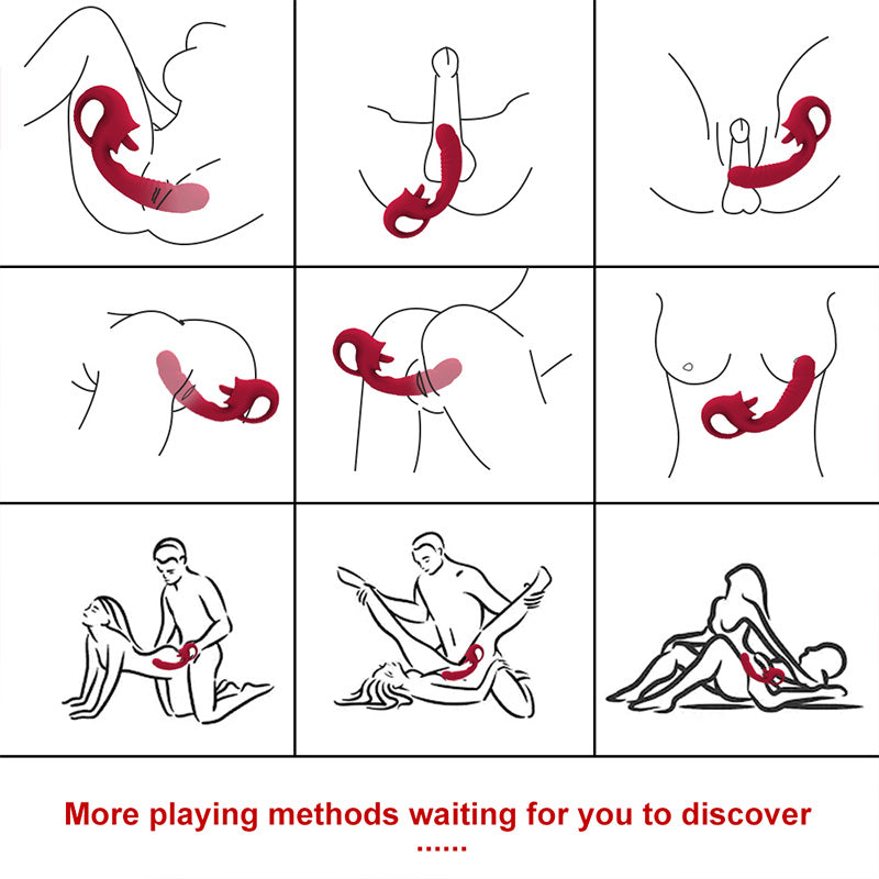 2 in 1 Vibrator Licking Dual Vibrator 10 Vibrating Modes