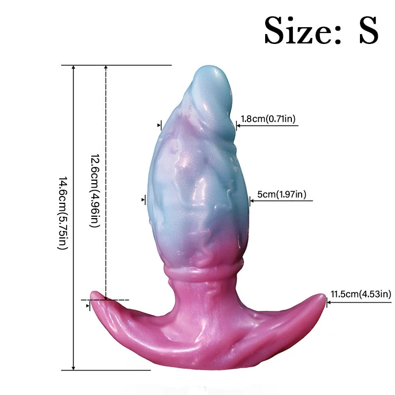 Coralyn Two-Color Gradient Design Fantasy Silicone Anal Toys