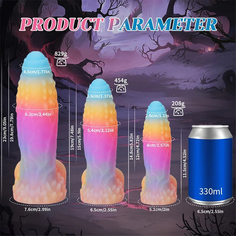 Orin Aurora 5.83in Colorful Luminous Silicone Cheap Fantasy Dildos