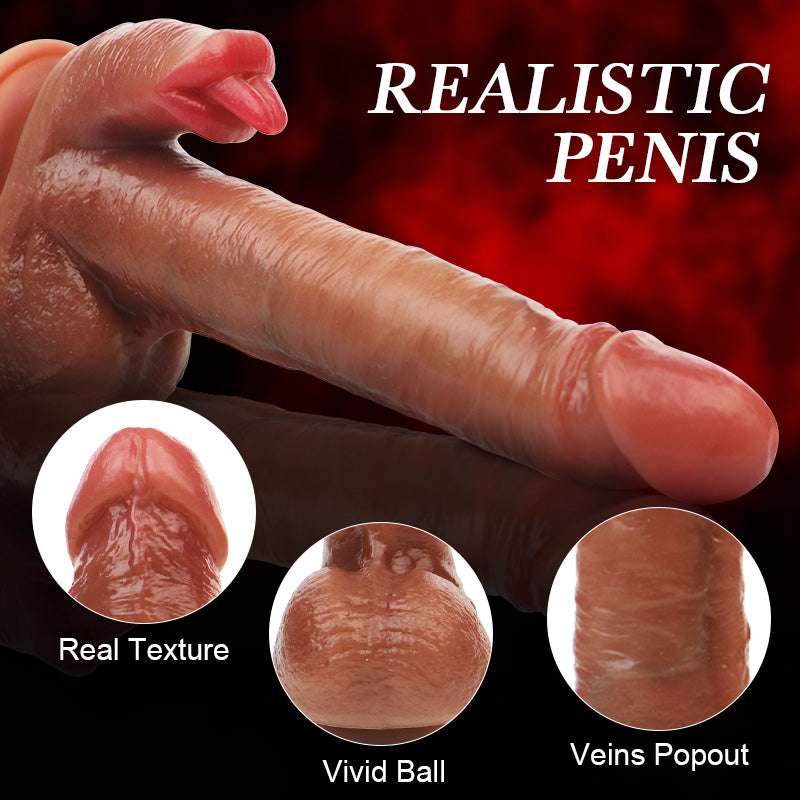 2-in-1 Glan & Tongue Lifelike Dildo