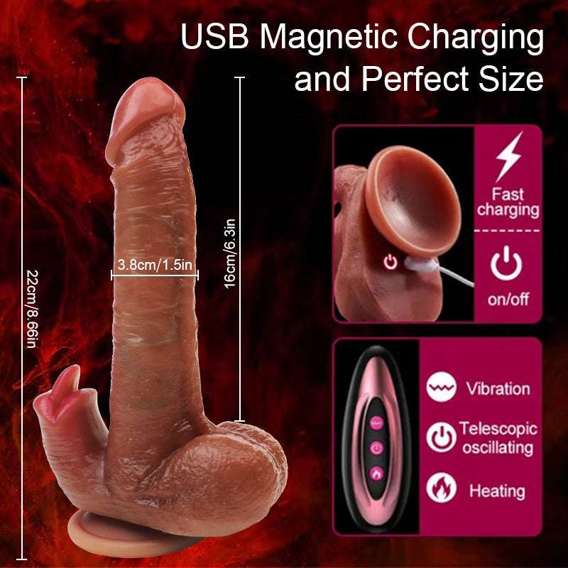 2-in-1 Glan & Tongue Lifelike Dildo