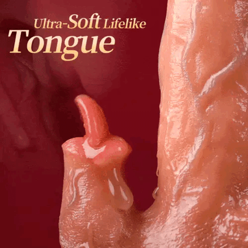 2-in-1 Glan & Tongue Lifelike Dildo