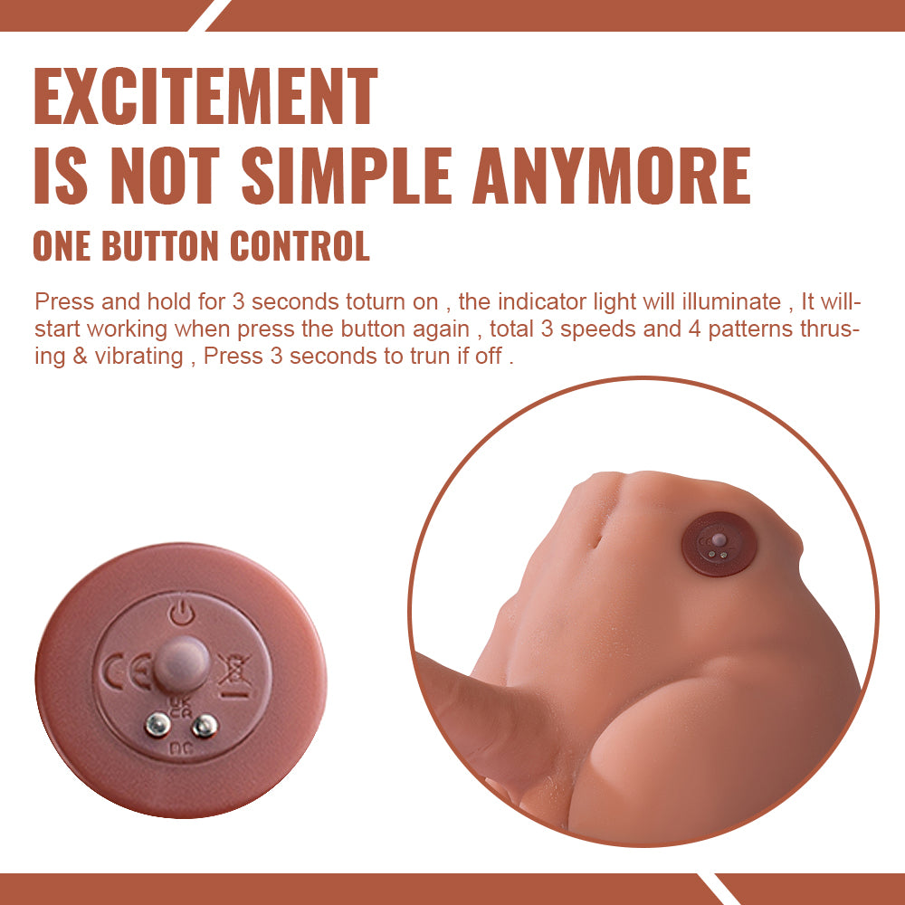 Peel 5.29LB with Thrusting & Vibrating Dildo Male Sex Doll [Us Stock]