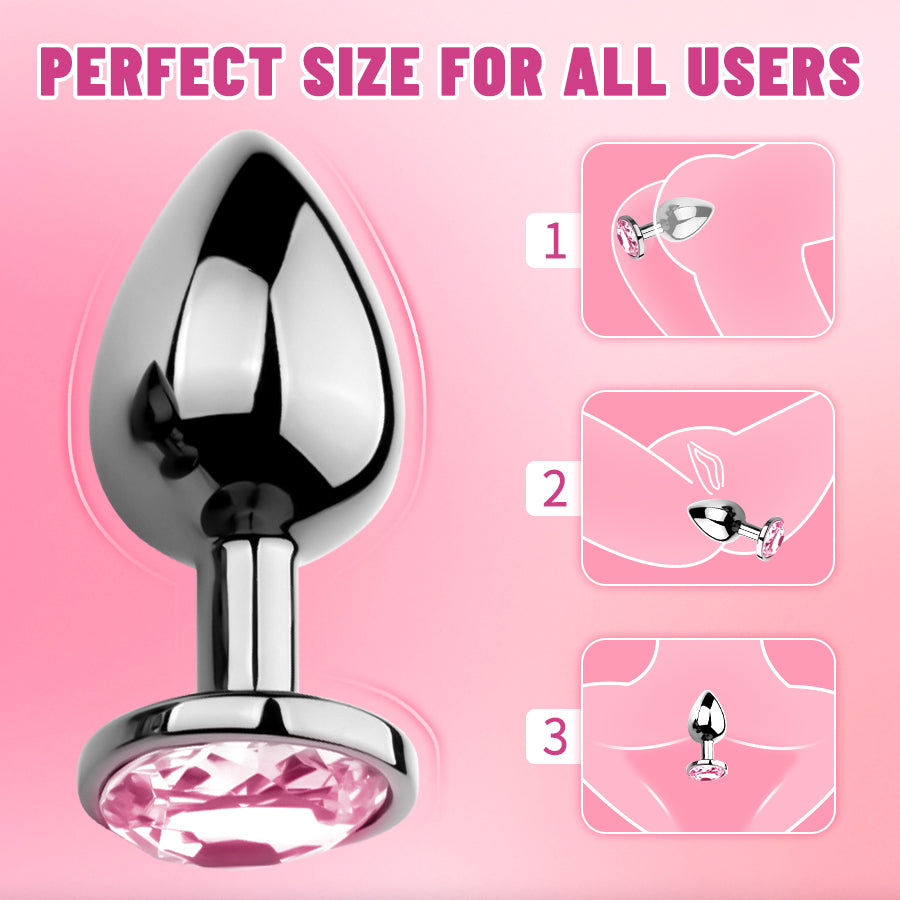 3 Pcs Luxury Jewelry Design SM Stainless Anal Butt Plug