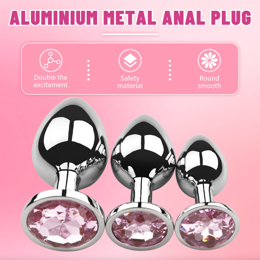 3 Pcs Luxury Jewelry Design SM Stainless Anal Butt Plug