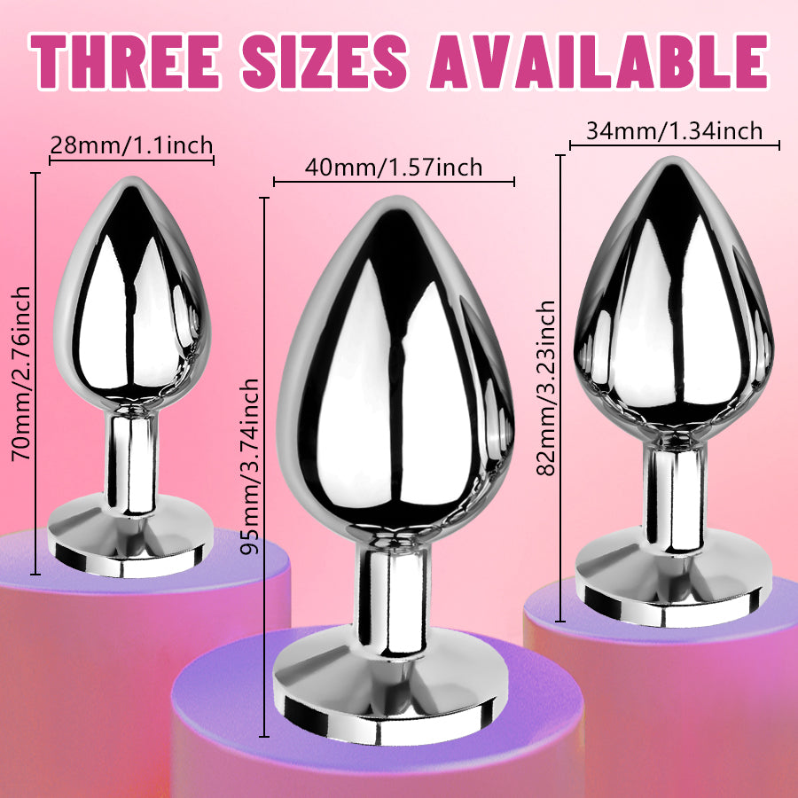 3 Pcs Luxury Jewelry Design SM Stainless Anal Butt Plug