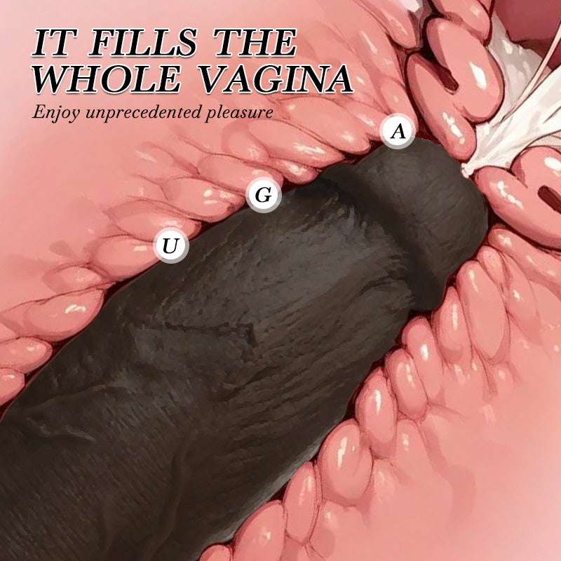 12.99 Inch Big Black Dildo, Soft Realistic with Powerful Suction Cup