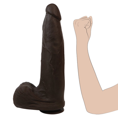 12.99 Inch Big Black Dildo, Soft Realistic with Powerful Suction Cup