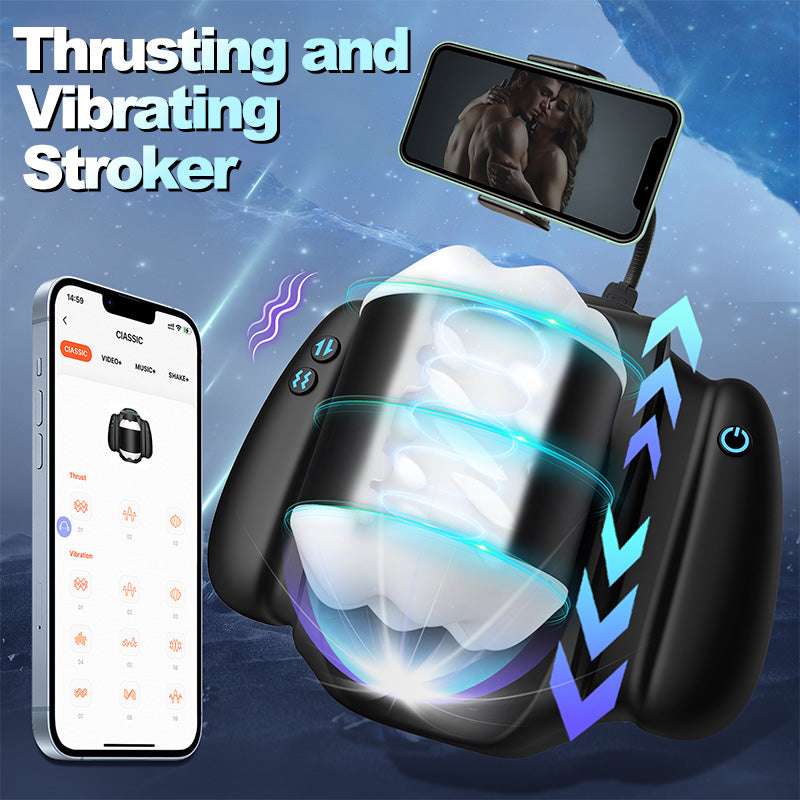 Ultimate APP Remote Control Masturbator - Hands-Free Design with Phone Holder