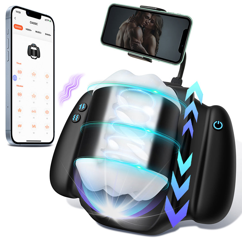 Ultimate APP Remote Control Masturbator - Hands-Free Design with Phone Holder