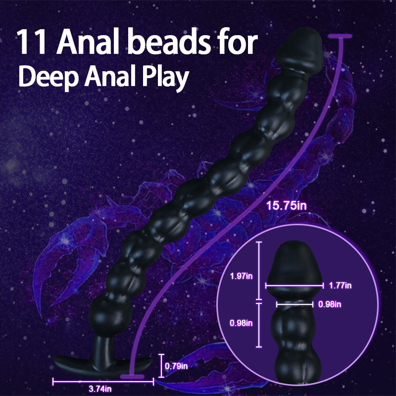 Soft Flexible XL Extra Long Anal Beads Butt Plug