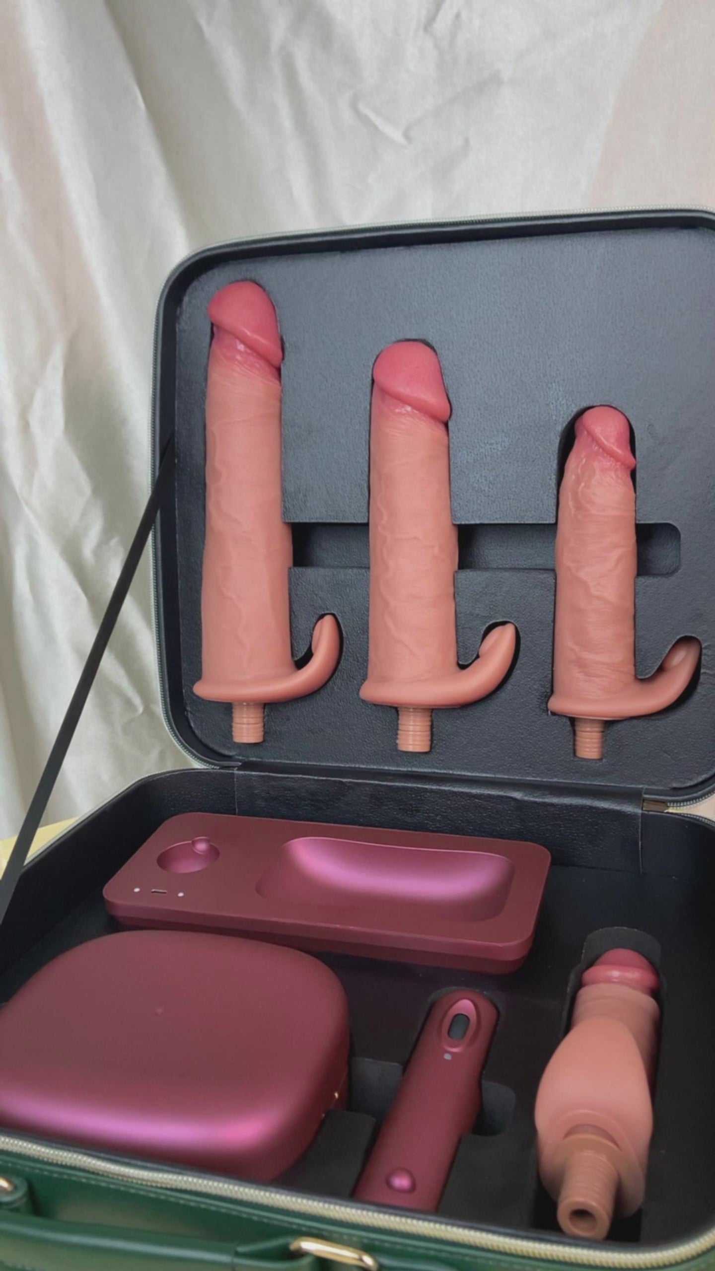 Load video: High-Thrust Sex Machine Set — Portable &amp; Remote-Controlled